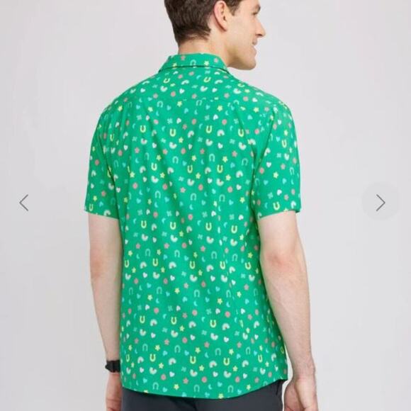 Tipsy Elves Men's Lucky Charmer Button Down Shirt St. Patrick's Patty Day Medium - Picture 3 of 9